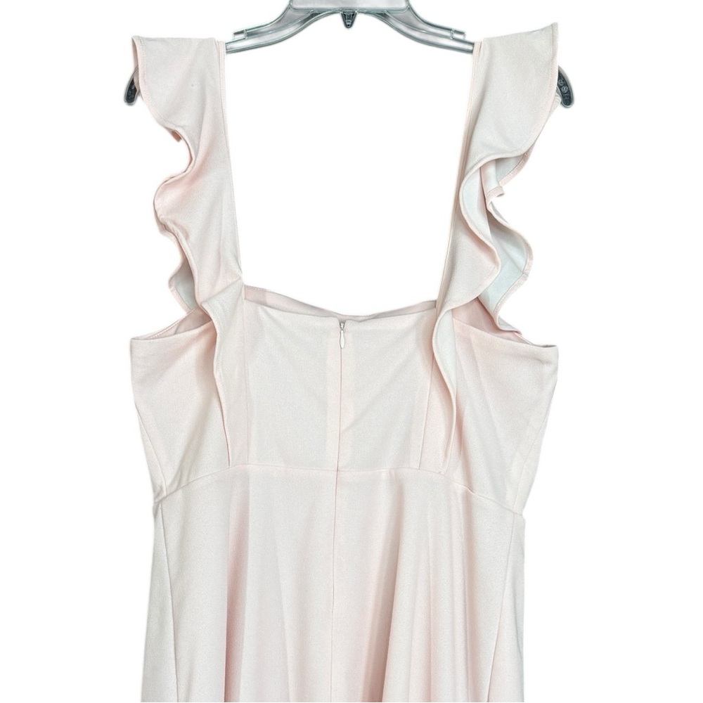 BCBG Paris Blush Pink Ruffle Strap Fit & Flare Dress Size L - Picture 8 of 12